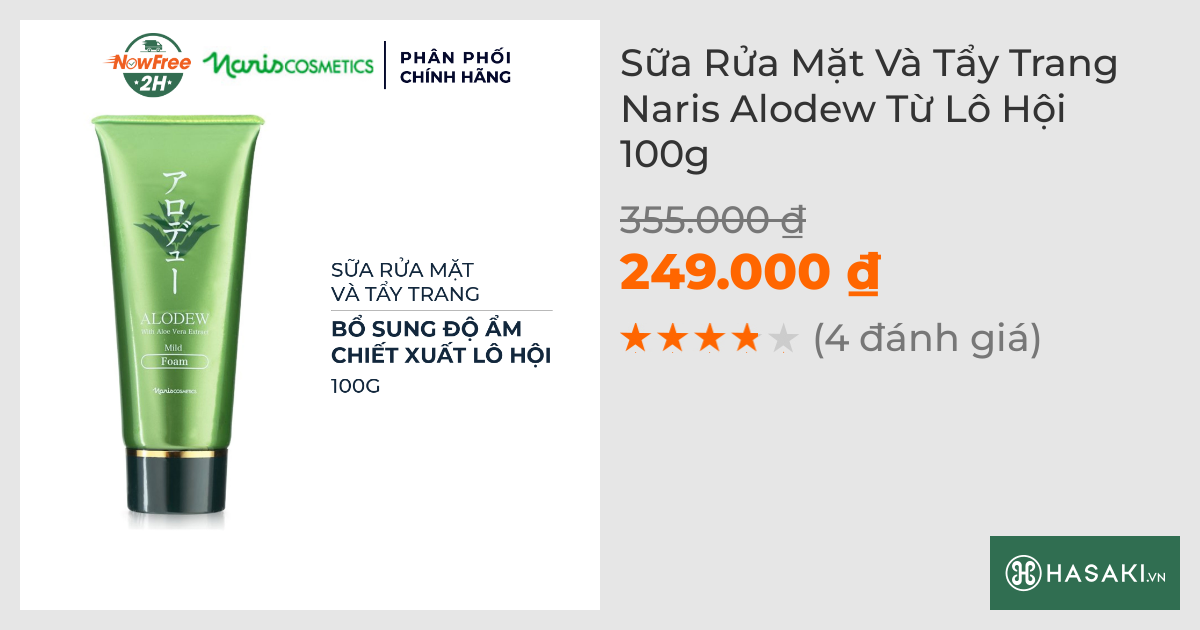 Sữa Rửa Mặt Và Tẩy Trang Naris Alodew Từ Lô Hội 100g