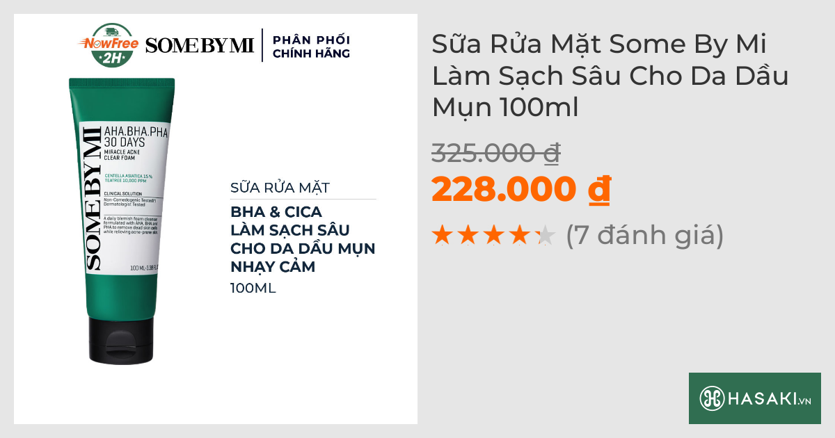 Sữa Rửa Mặt Some By Mi Làm Sạch Sâu Cho Da Dầu Mụn 100ml