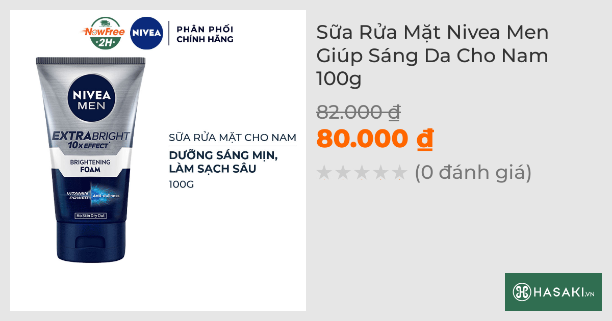 Sữa Rửa Mặt Nivea Men Giúp Sáng Da Cho Nam 100g