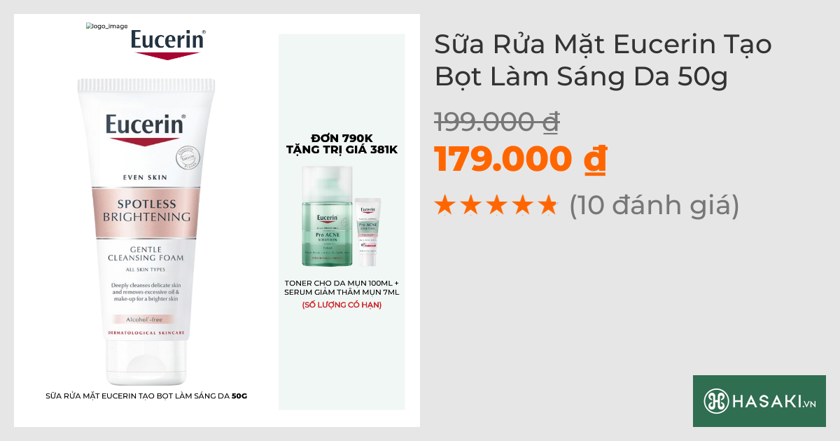 Sữa Rửa Mặt Eucerin Tạo Bọt Làm Sáng Da 50g