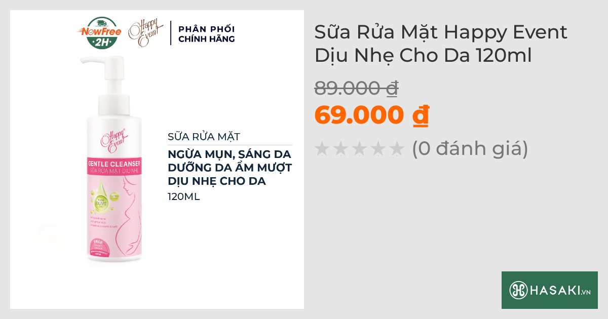 Sữa Rửa Mặt Happy Event Dịu Nhẹ Cho Da 120ml