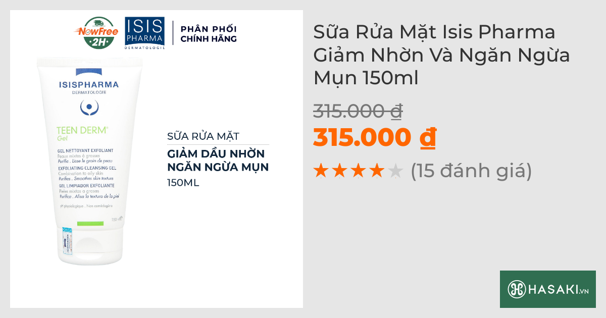 Sữa Rửa Mặt Isis Pharma Giảm Nhờn Và Ngăn Ngừa Mụn 150ml