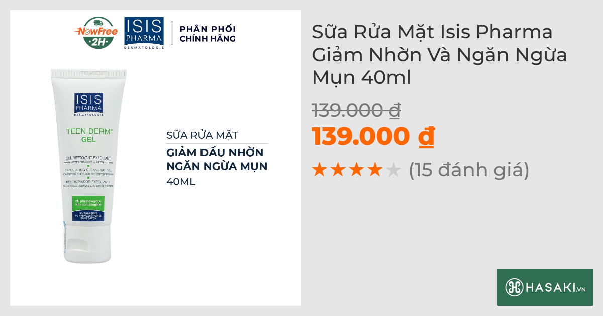 Sữa Rửa Mặt Isis Pharma Giảm Nhờn Và Ngăn Ngừa Mụn 40ml