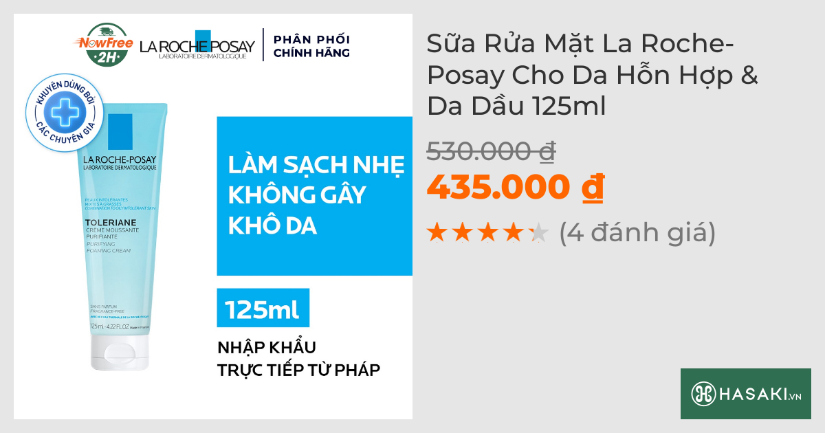 Sữa Rửa Mặt La Roche-Posay Cho Da Hỗn Hợp & Da Dầu 125ml