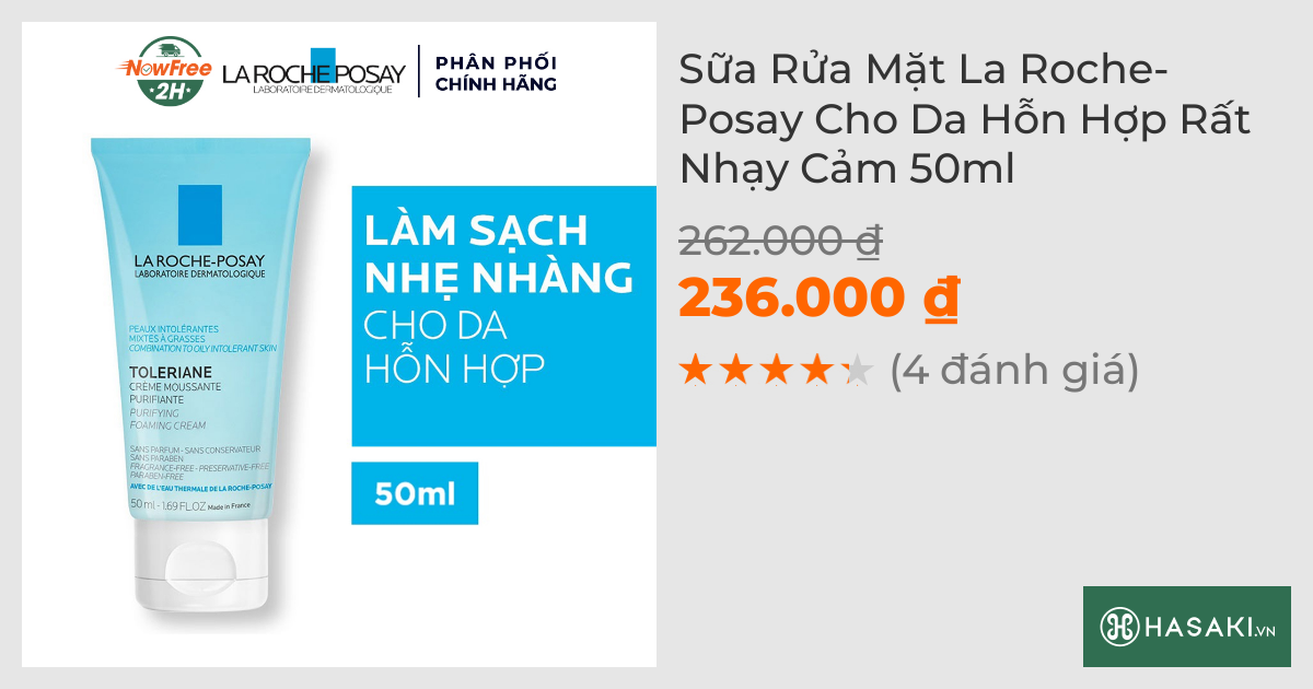 Sữa Rửa Mặt La Roche-Posay Cho Da Hỗn Hợp Rất Nhạy Cảm 50ml