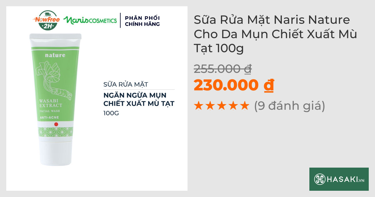 Sữa Rửa Mặt Naris Nature Cho Da Mụn Chiết Xuất Mù Tạt 100g