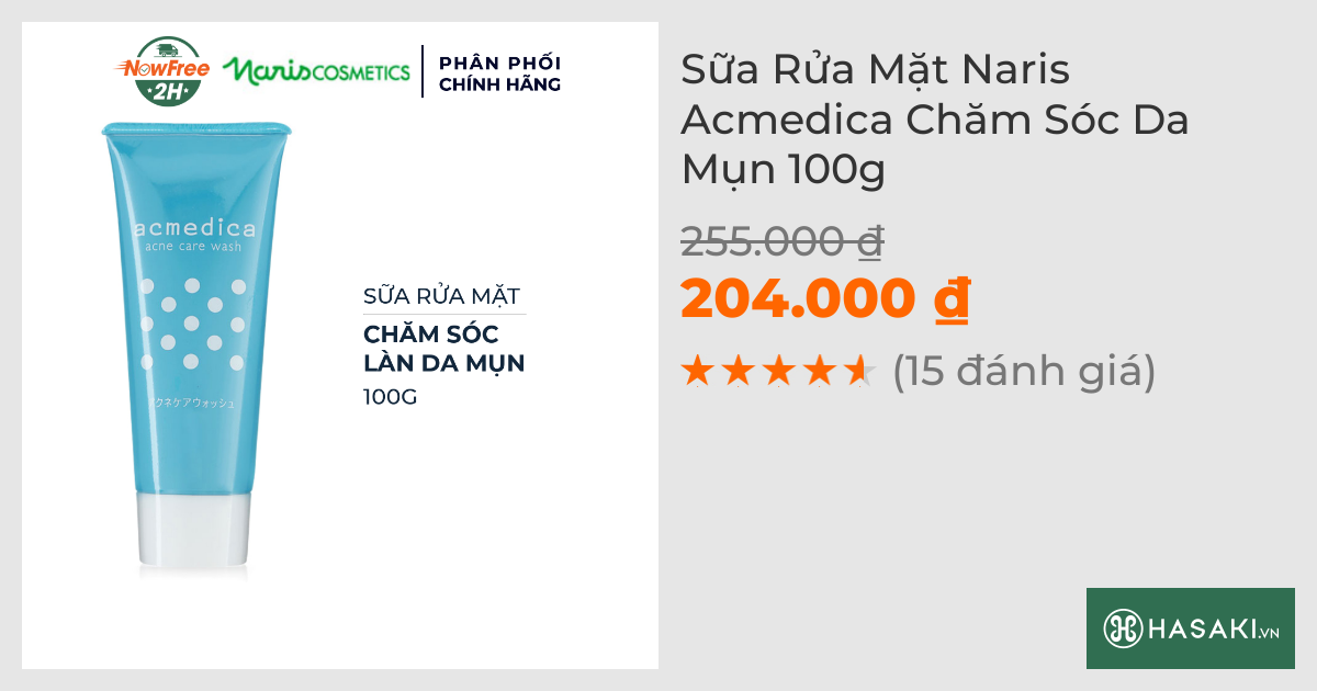 Sữa Rửa Mặt Naris Acmedica Chăm Sóc Da Mụn 100g