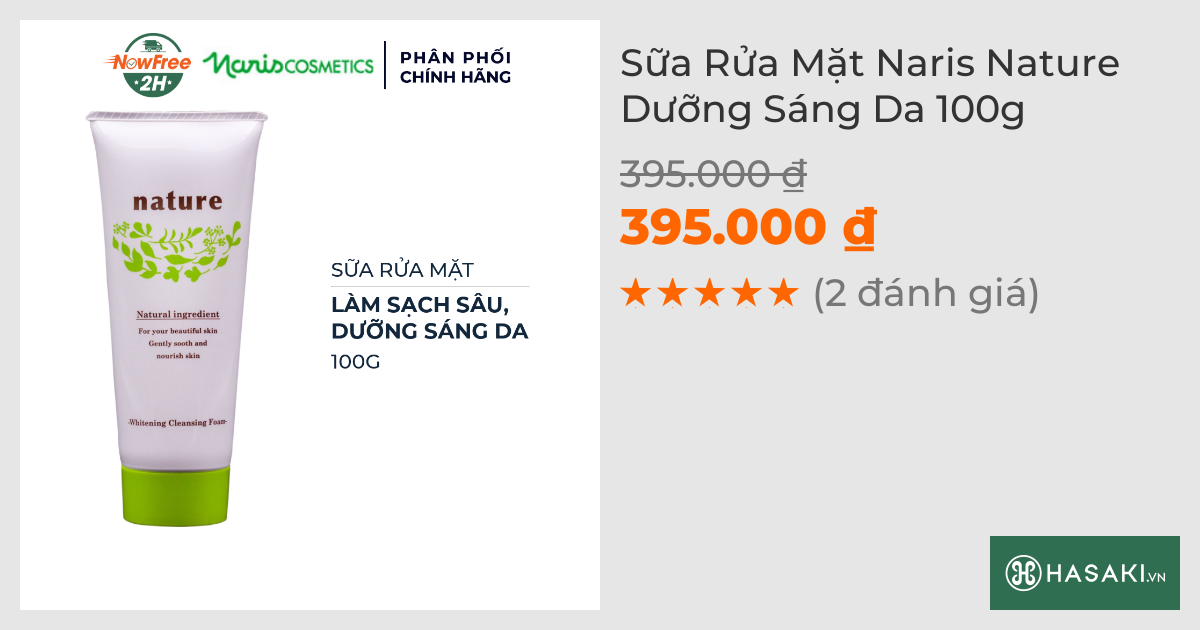 Sữa Rửa Mặt Naris Nature Dưỡng Sáng Da 100g