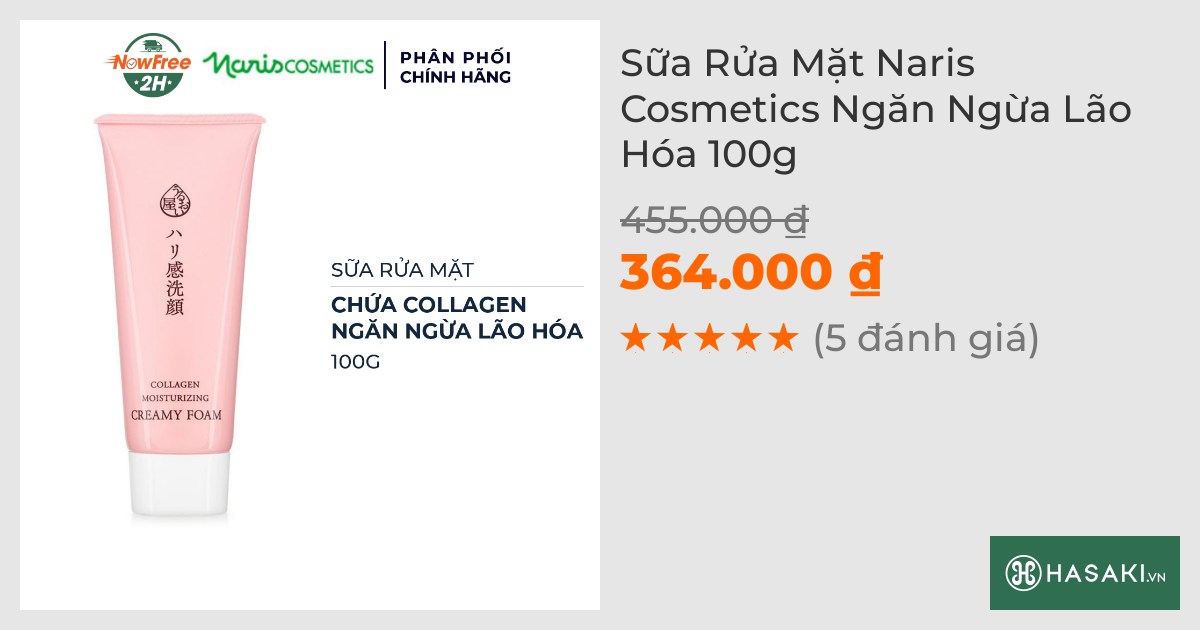 Sữa Rửa Mặt Naris Cosmetics Ngăn Ngừa Lão Hóa 100g