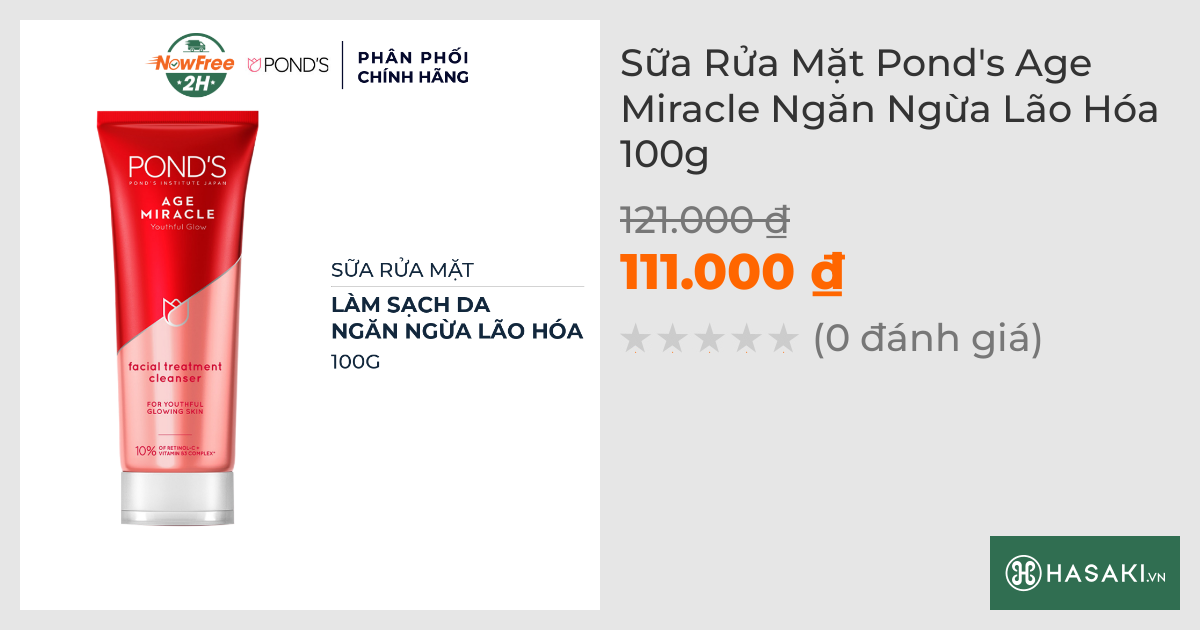 Sữa Rửa Mặt Pond's Age Miracle Ngăn Ngừa Lão Hóa 100g