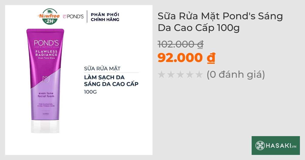 Sữa Rửa Mặt Pond's Sáng Da Cao Cấp 100g