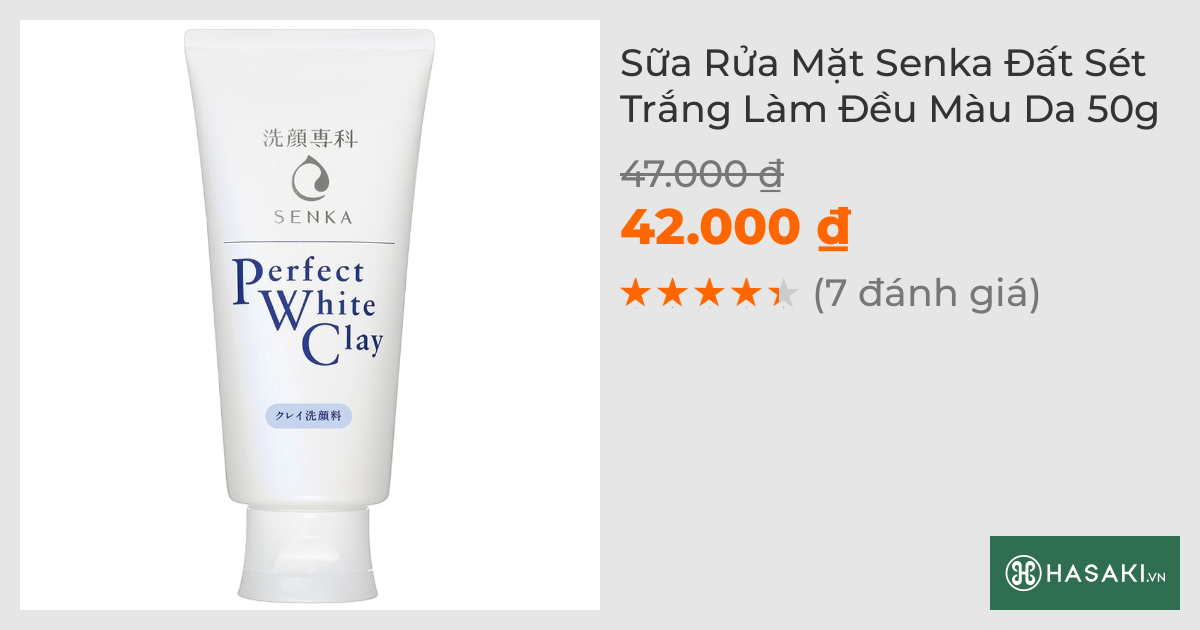 Sữa Rửa Mặt Senka Đất Sét Trắng Làm Đều Màu Da 50g