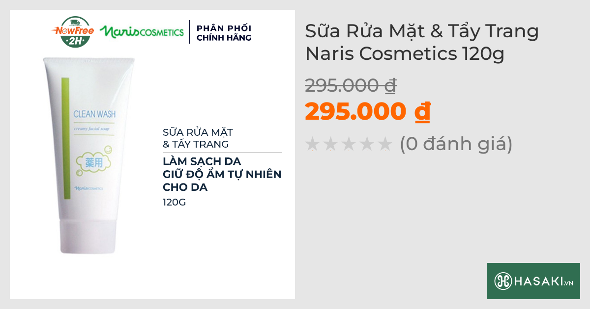 Sữa Rửa Mặt & Tẩy Trang Naris Cosmetics 120g