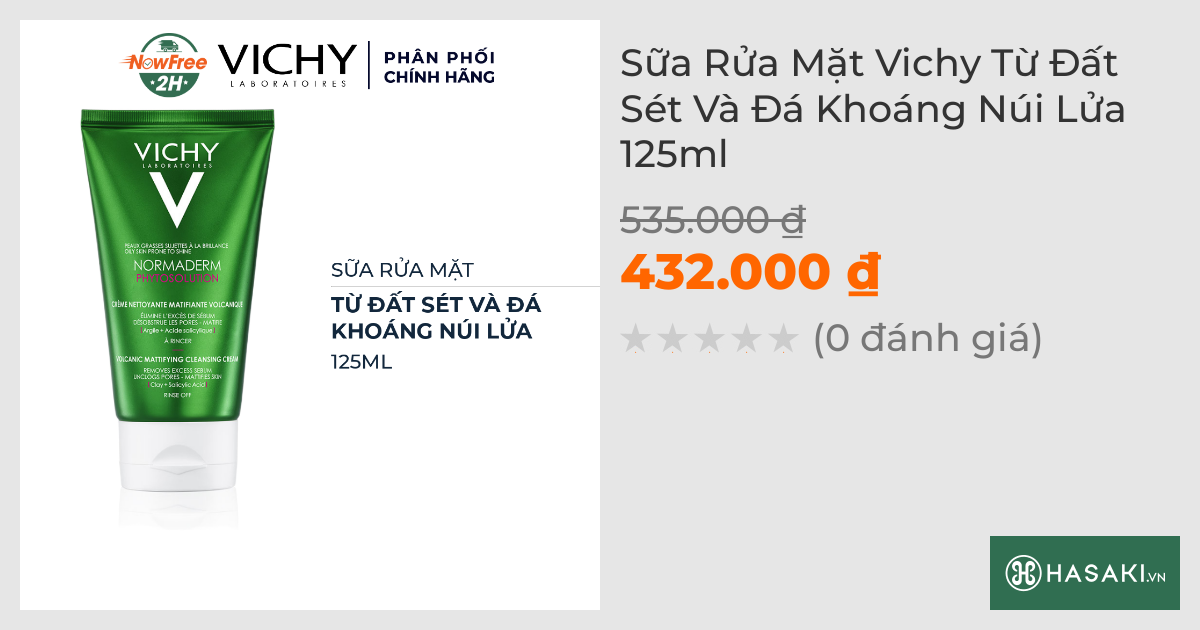 Sữa Rửa Mặt Vichy Từ Đất Sét Và Đá Khoáng Núi Lửa 125ml