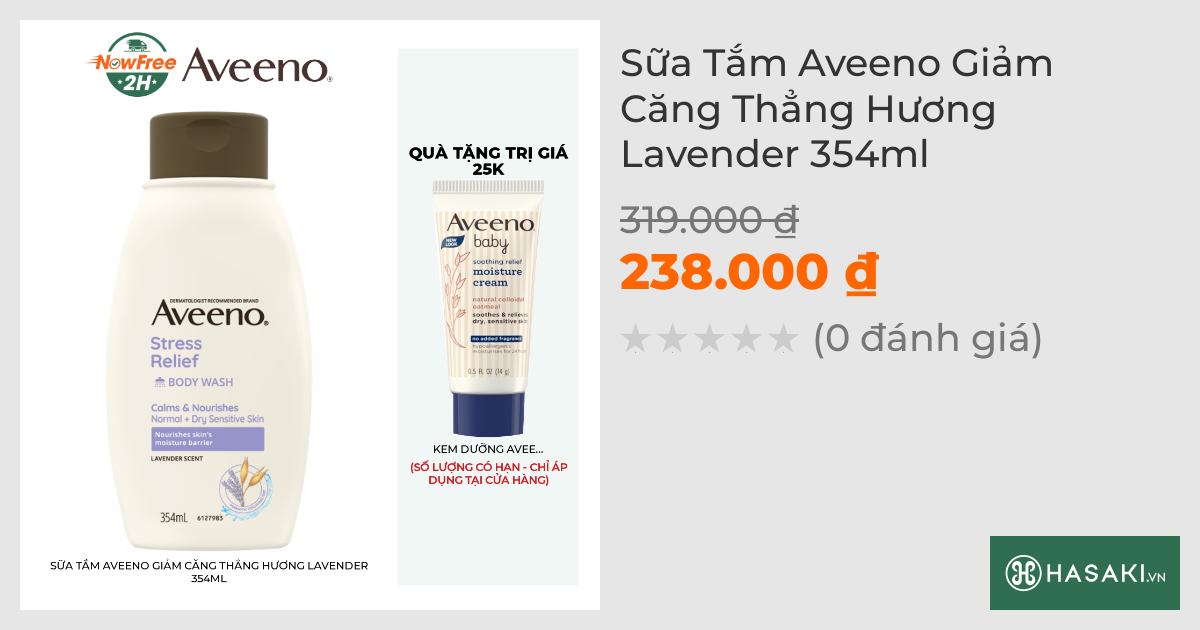 Sữa Tắm Aveeno Giảm Căng Thẳng Hương Lavender 354ml