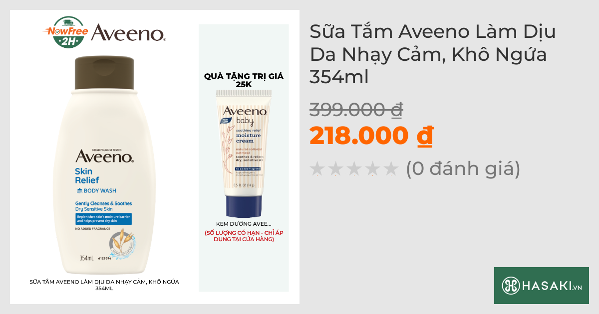 Sữa Tắm Aveeno Làm Dịu Da Nhạy Cảm, Khô Ngứa 354ml