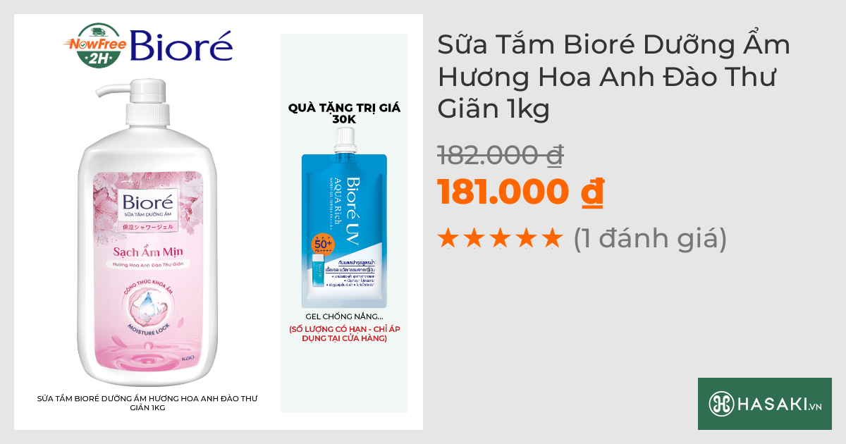 Sữa Tắm Bioré Dưỡng Ẩm Hương Hoa Anh Đào Thư Giãn 1kg