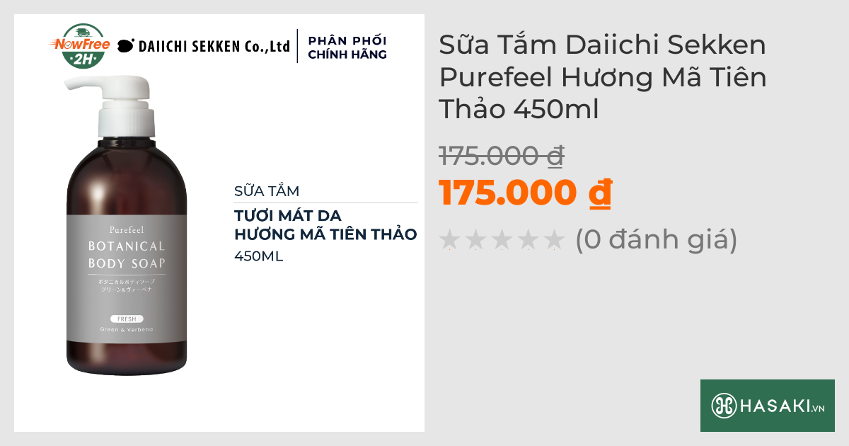 Sữa Tắm Daiichi Sekken Purefeel Hương Mã Tiên Thảo 450ml