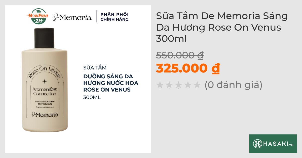 Sữa Tắm D e M emoria Sáng Da Hương Rose On Venus 300ml