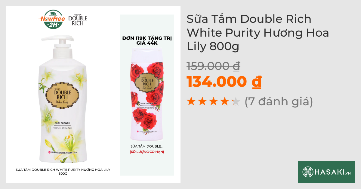 Sữa Tắm Double Rich White Purity Hương Hoa Lily 800g