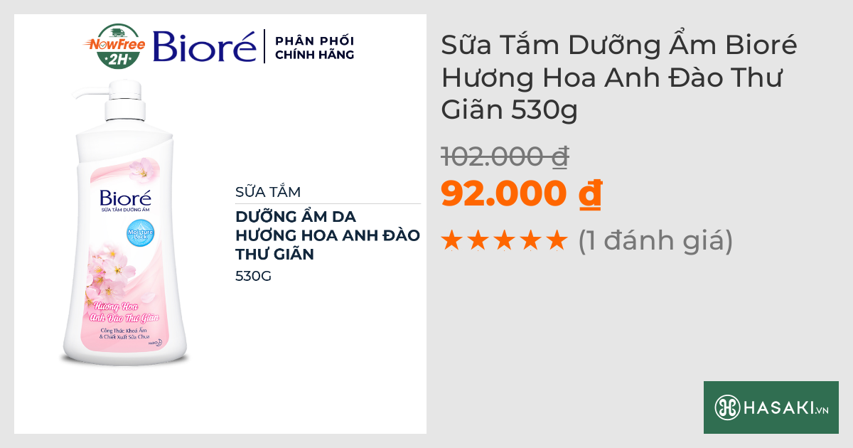 Sữa Tắm Dưỡng Ẩm Bioré Hương Hoa Anh Đào Thư Giãn 530g