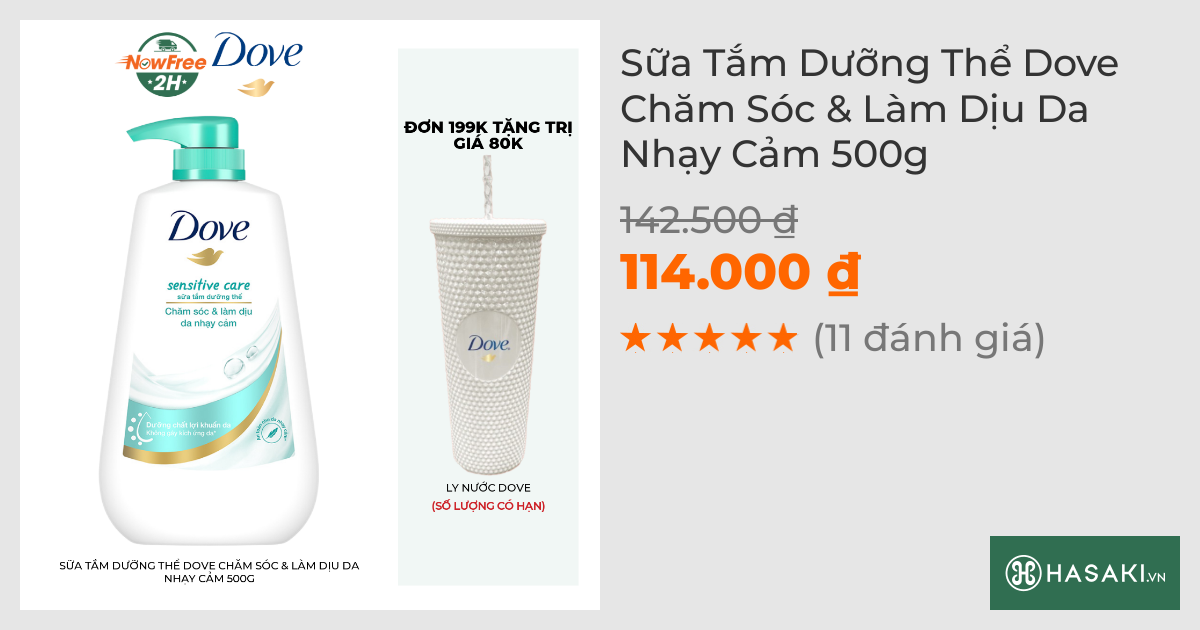 Sữa Tắm Dưỡng Thể Dove Dịu Nhẹ Da Nhạy Cảm 500g