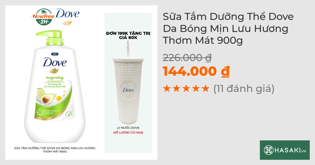 Sữa Tắm Dưỡng Thể Dove Tươi Mát, Da Sảng Khoái 900g