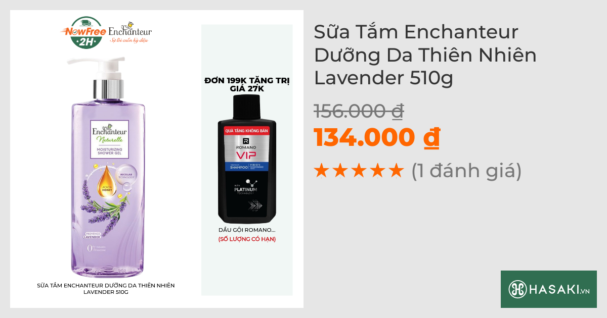 Sữa Tắm Enchanteur Dưỡng Da Thiên Nhiên Lavender 510g