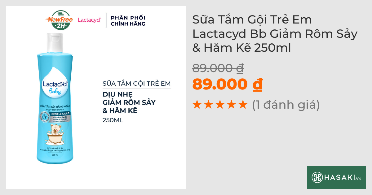 Sữa Tắm Gội Trẻ Em Lactacyd Bb Giảm Rôm Sảy & Hăm Kẽ 250ml