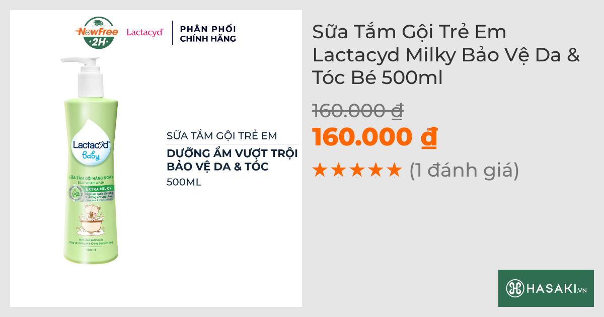 Sữa Tắm Gội Trẻ Em Lactacyd Milky Bảo Vệ Da & Tóc Bé 500ml