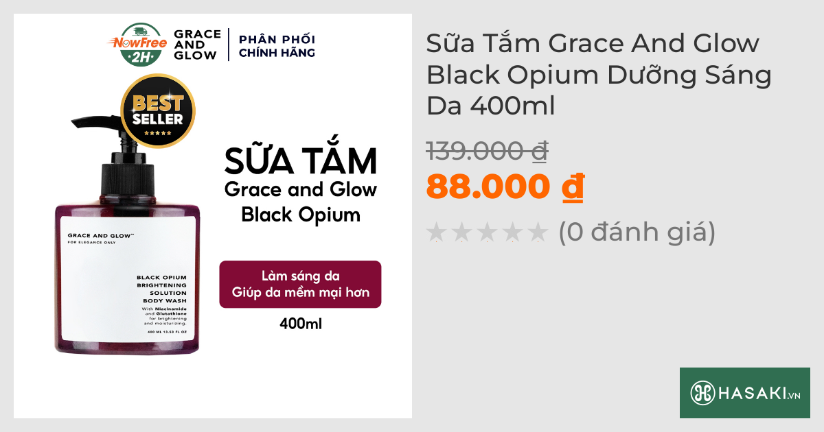 Sữa Tắm Grace And Glow Black Opium Dưỡng Sáng Da 400ml