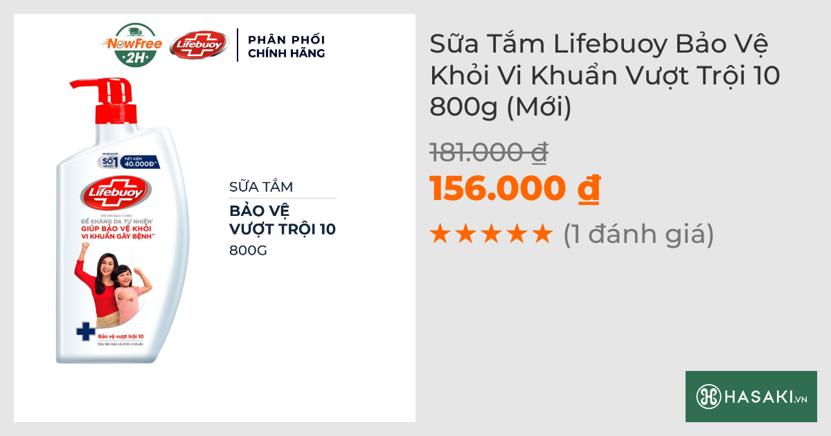 Sữa Tắm Lifebuoy Bảo Vệ Khỏi Vi Khuẩn Vượt Trội 10 800g (Mới)