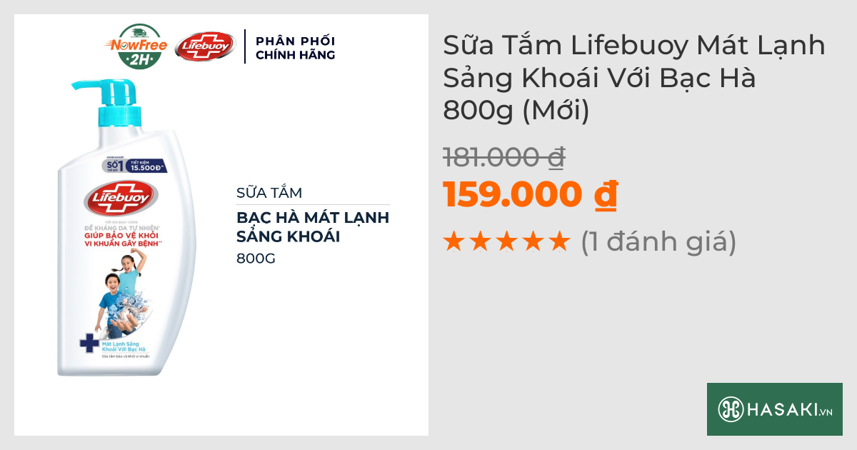 Sữa Tắm Lifebuoy Mát Lạnh Sảng Khoái Với Bạc Hà 800g (Mới)