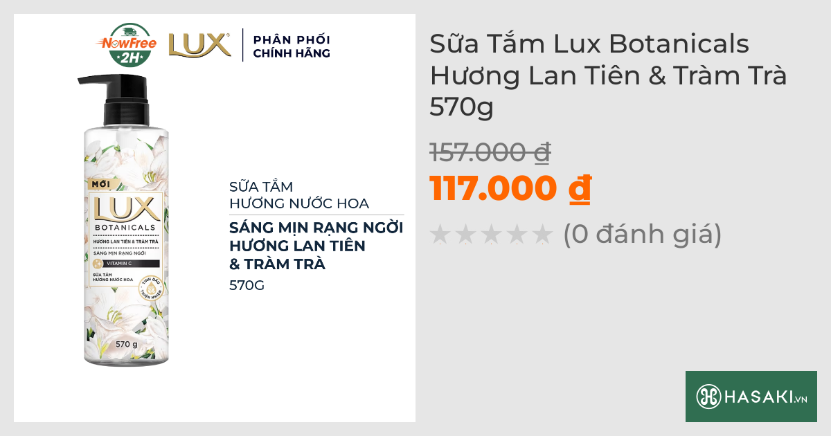 Sữa Tắm Lux Botanicals Hương Lan Tiên & Tràm Trà 570g