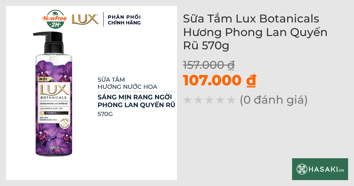 Sữa Tắm Lux Botanicals Hương Phong Lan Quyến Rũ 570g