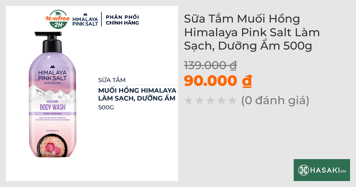 Sữa Tắm Muối Hồng Himalaya Pink Salt Làm Sạch, Dưỡng Ẩm 500g