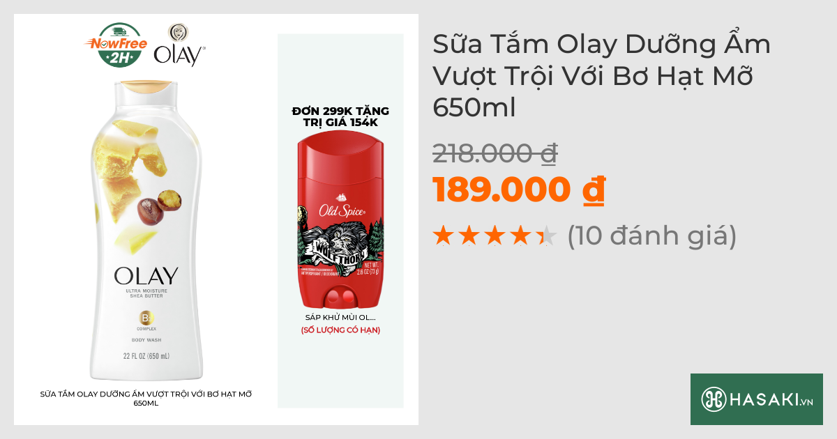 Sữa Tắm Olay Dưỡng Ẩm Vượt Trội Với Bơ Hạt Mỡ 650ml