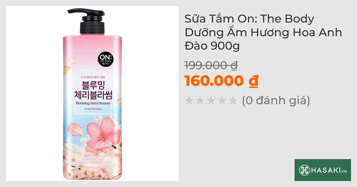 Sữa Tắm On: The Body Dưỡng Ẩm Hương Hoa Anh Đào 900g