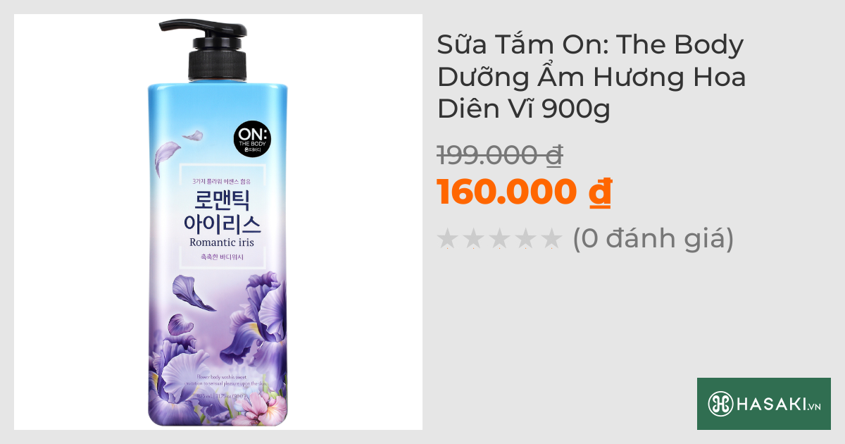 Sữa Tắm On: The Body Dưỡng Ẩm Hương Hoa Diên Vĩ 900g