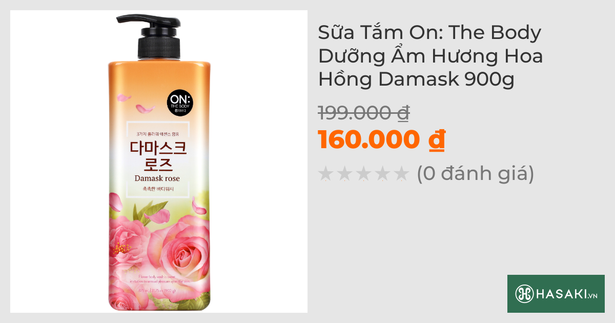 Sữa Tắm On: The Body Dưỡng Ẩm Hương Hoa Hồng Damask 900g