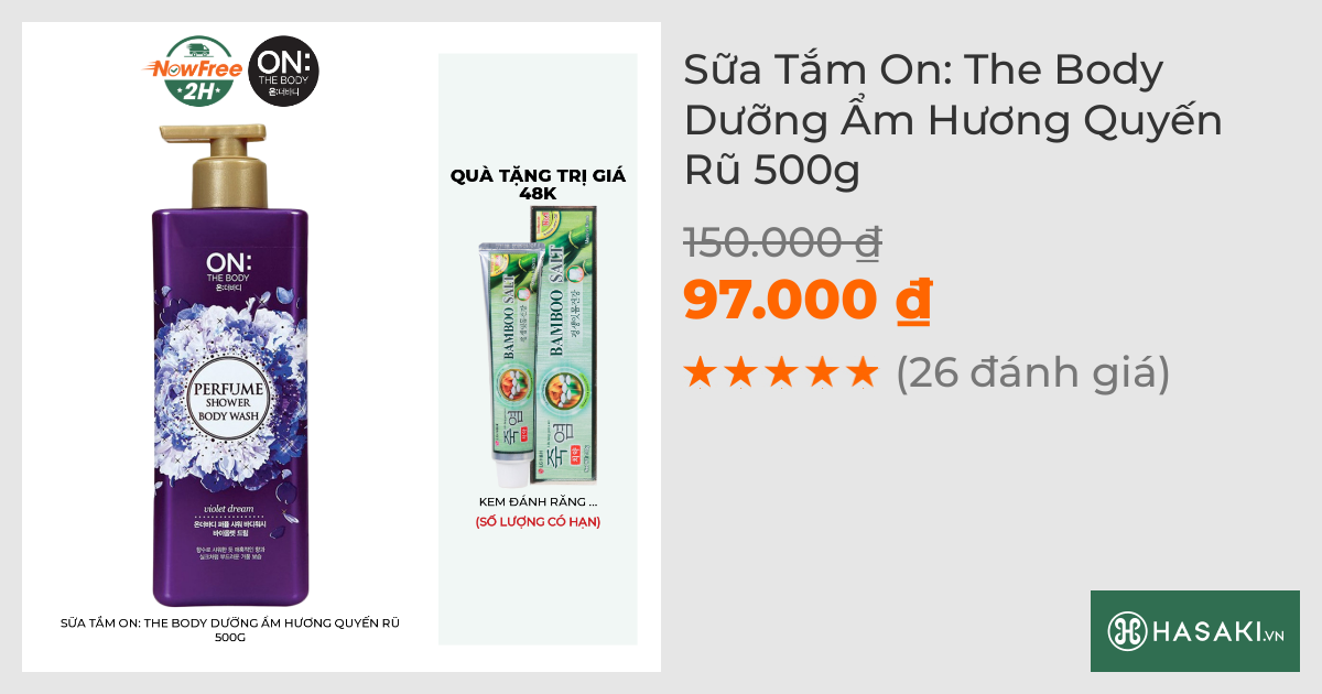 Sữa Tắm On: The Body Dưỡng Ẩm Hương Quyến Rũ 500g