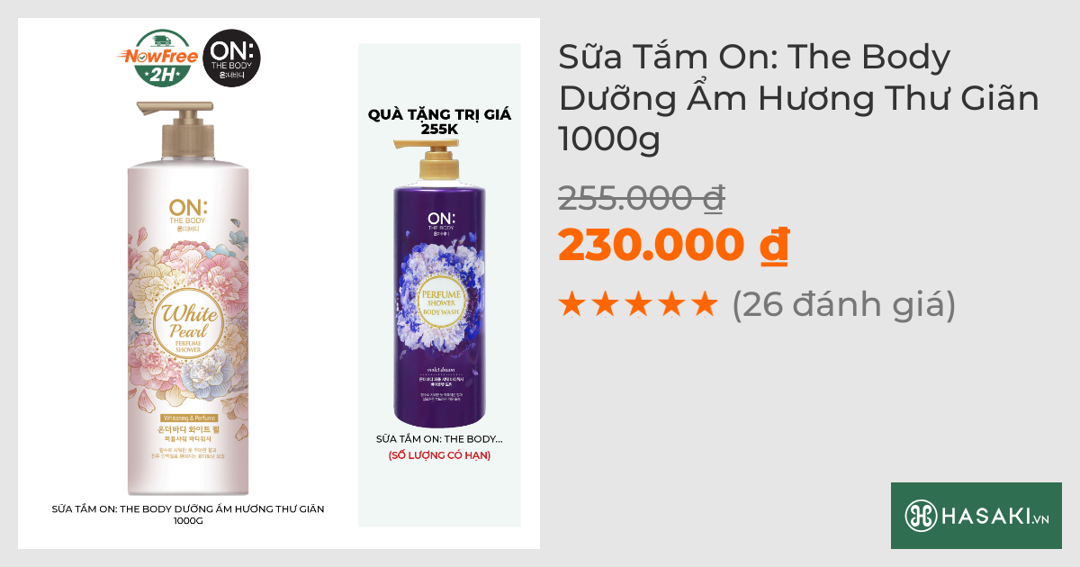 Sữa Tắm On: The Body Dưỡng Ẩm Hương Thư Giãn 1000g