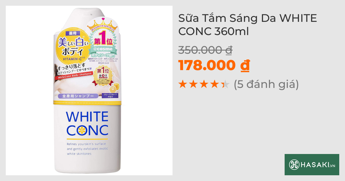 Sữa Tắm Sáng Da WHITE CONC 360ml