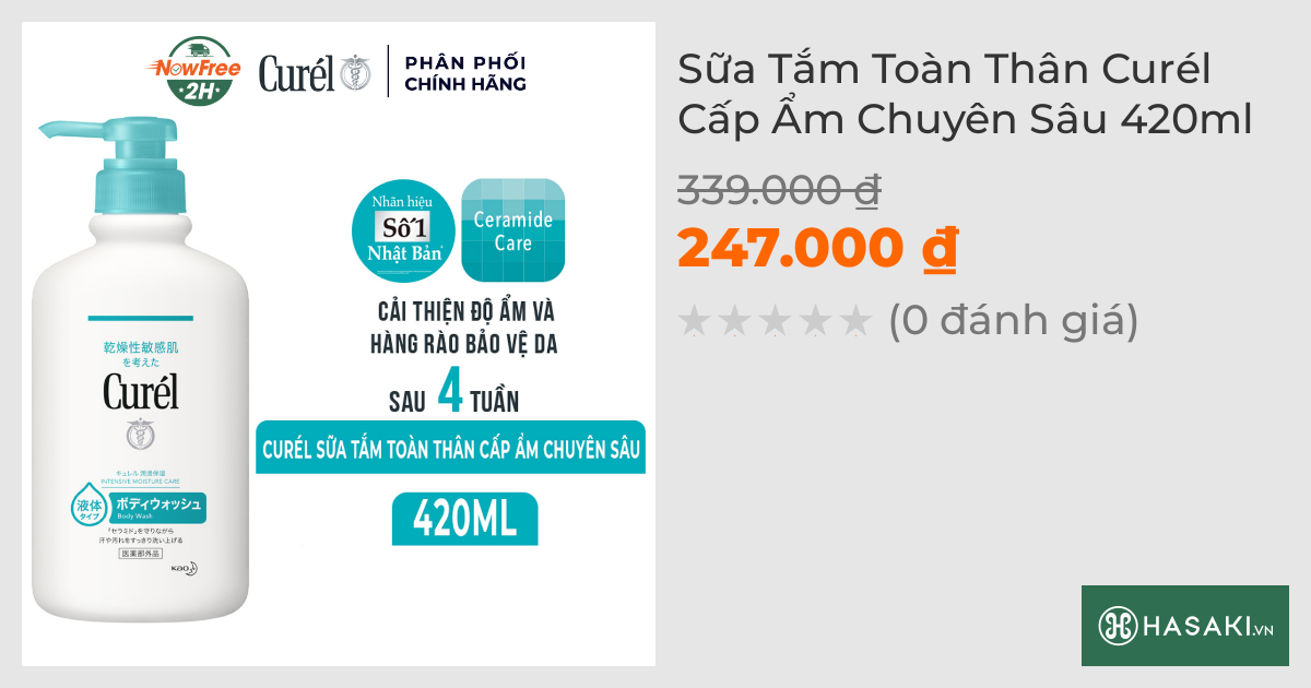 Sữa Tắm Toàn Thân Curél Cấp Ẩm Chuyên Sâu 420ml