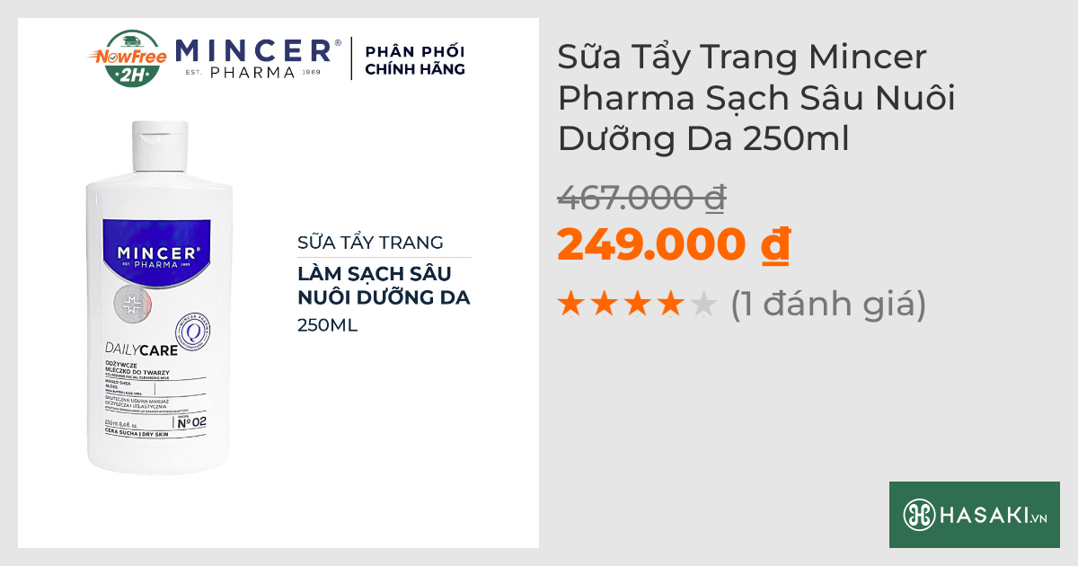 Sữa Tẩy Trang Mincer Pharma Sạch Sâu Nuôi Dưỡng Da 250ml