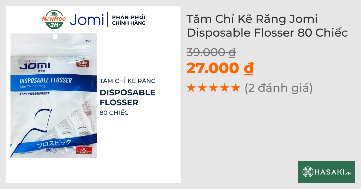 Tăm Chỉ Kẽ Răng Jomi 80 Chiếc