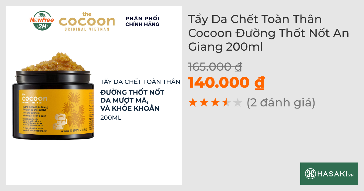 Tẩy Da Chết Toàn Thân Cocoon Đường Thốt Nốt An Giang 200ml