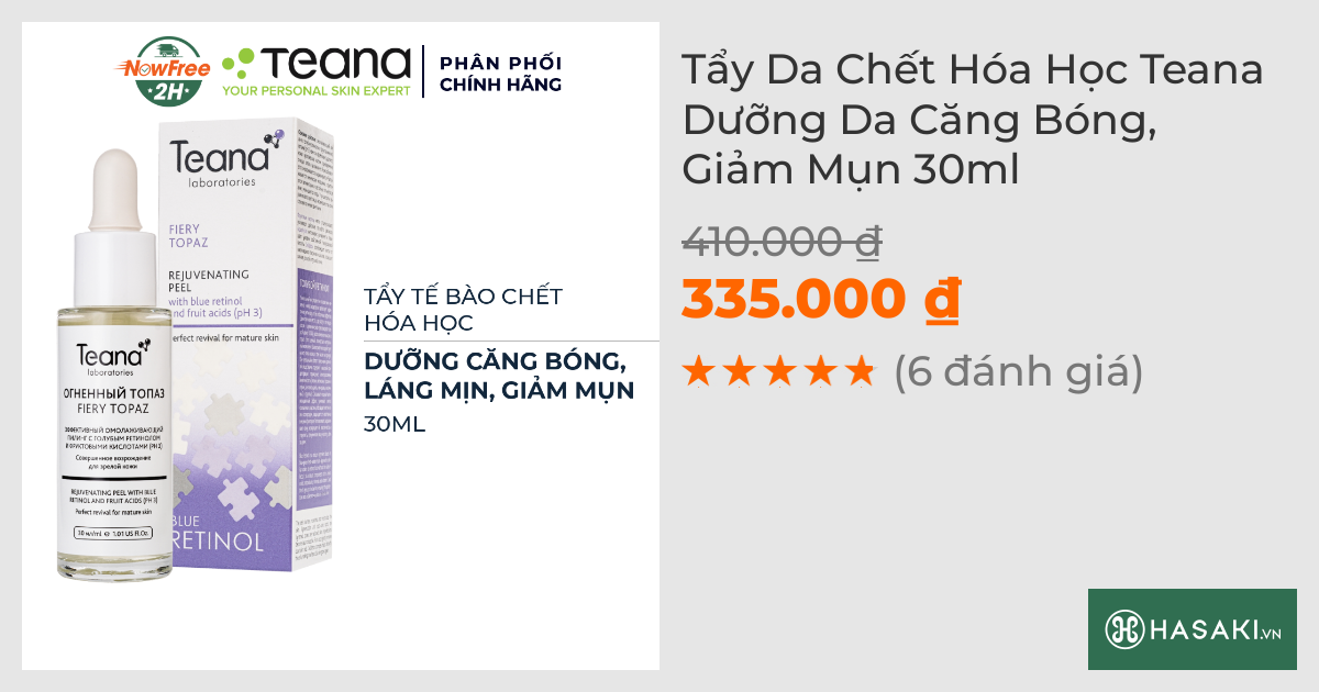 Tẩy Da Chết Hóa Học Teana Dưỡng Da Căng Bóng, Giảm Mụn 30ml