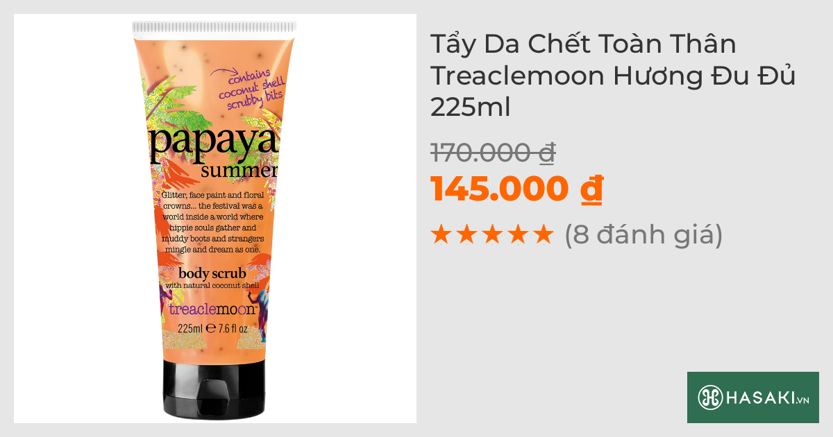 Tẩy Da Chết Toàn Thân Treaclemoon Hương Đu Đủ 225ml