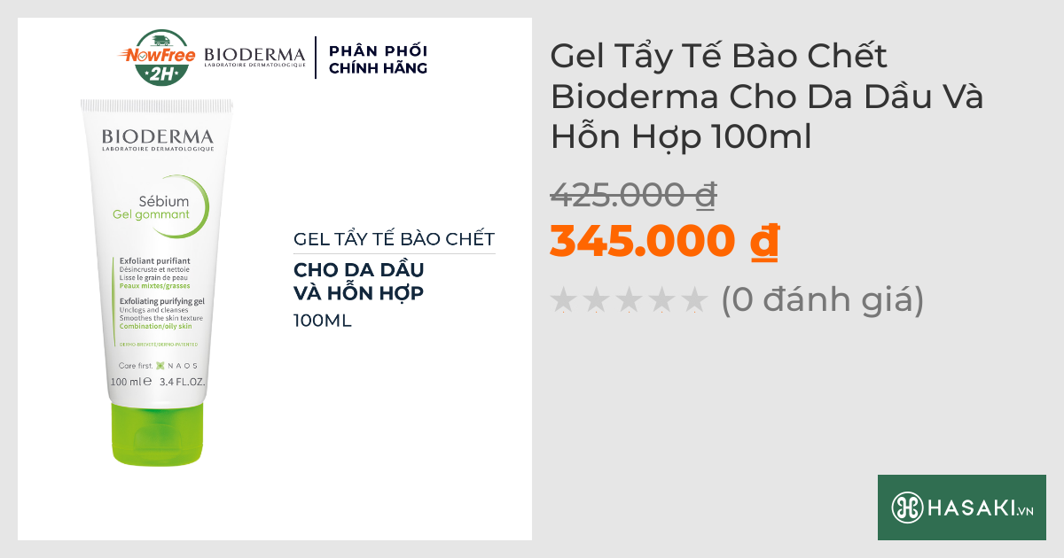 Gel Tẩy Tế Bào Chết Bioderma Cho Da Dầu Và Hỗn Hợp 100ml